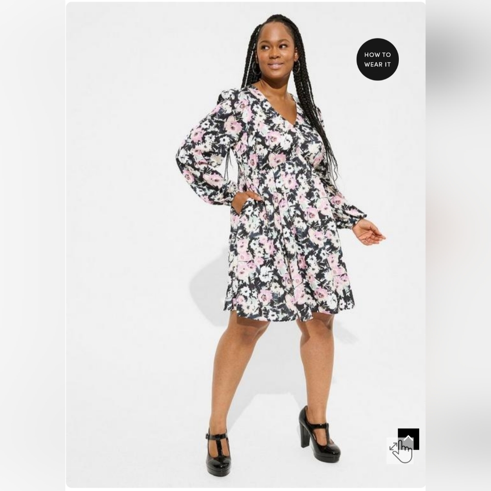 Torrid Mini Bubble Charmeuse Babydoll Dress